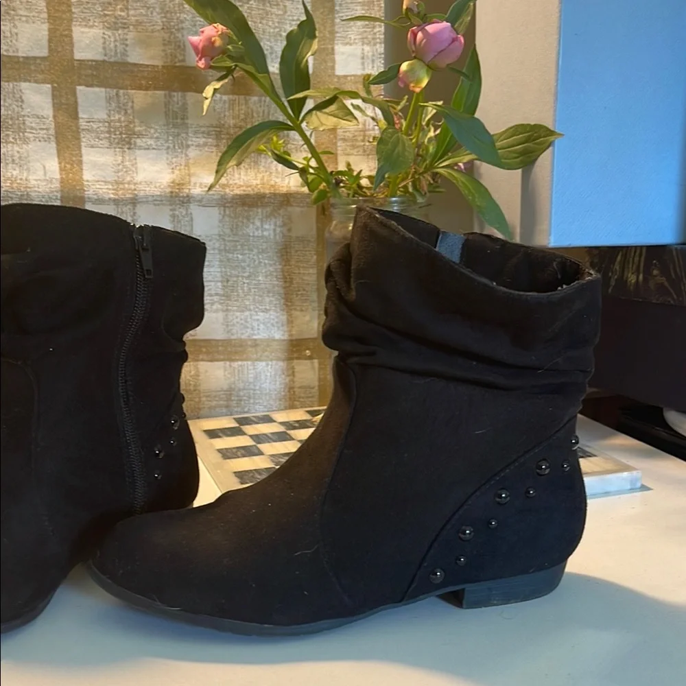 SO Black Ankle Booties with Suede Finish - Picture 7 of 16